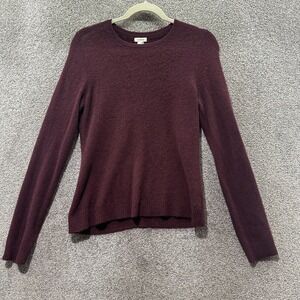 LL Bean Classic Cashmere Sweater Women Small Burgundy‎ Crewneck Timeless Cozy